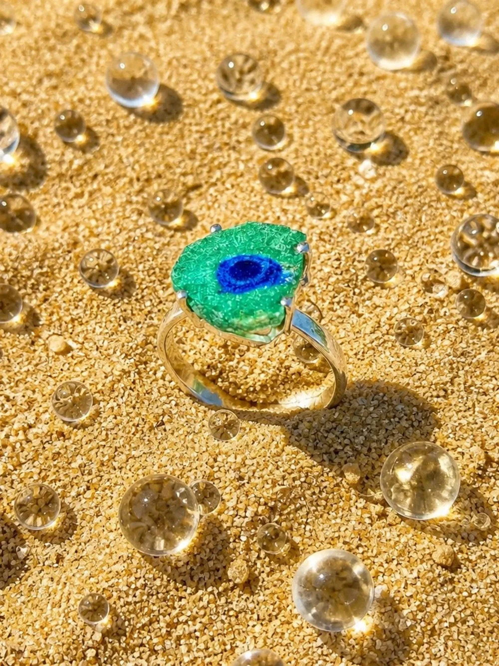NEW! Azurite & Malachite Composite Ring